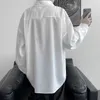メンズカジュアルシャツ夏のソリッドシャツメンズロングスリーブ高品質ビジネスホワイトマン贅沢な通気性マスキュリナ服クラシックボタントップ230111