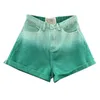 Women's Shorts Summer Korean Style Casual High Waisted Green Navy Wide Leg Denim For Women Woman Clothes Loose Jeans