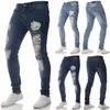 Pantaloni da uomo Uomo Denim Casual Distrutto Sfilacciato Slim Skinny Fit JEANS STRAPPATI DISTRESSED 2023 Fashion