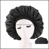 Berretti/tappi da cranio turbante di seta donne larghe elastica grande sonno elevata elasticità per cappellini con cappello accessori per capelli bygo 557 drop dhlxt