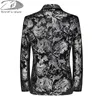 Herrdräkter blazers Autumn/Winter Jacket Classic Flower Print Coats Bankett Singer Stage Host Evening Dress Male Slim Fit Blazer 230111