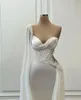 Designer Wedding 2023 Mermaid Dresses Bridal Gown Pearls Beaded Cutaway Waist One Shoulder Ruffles Custom Made Vestidos De Novia Plus Size