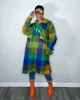 Maglieria da donna T-shirt da donna scozzese monopetto a maniche lunghe con collo rovesciato stile camicia in lana e misto cappotti cappotti giacche da donna 230111