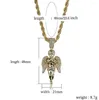 Подвесные ожерелья Dnschic Iced Out Guardian Angel Hip Hop Jewelry Murens Murens Colles