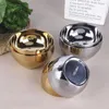 Miski stalowe złote srebrne podwójne podwójne izolowane dla dorosłych dzieci makaron ryżowy domowy kuchnia kuchenna zastawa stołowa W8Z9