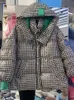 Kvinnor Down Parkas Winter Plaid Jacket tjock bomull vadderad parka mode huva överdimensionerad lös gratis tvättkvinnas pufferjackor 230111