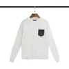 Designer Unik Sweater Klassisk Pocket Decoration Sweatshirts Herrhuvtröjor Finns i Svart Vit