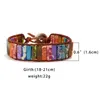 Bracelet 6pcs 7 chakra bijoux de travail manuel multicolour empereur en pierre perles de tube en cuir bracelet couples créatifs cadeaux gratuitement