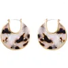 Brincos de argola Wildfree Wildfree Vintage Color Gold Leopard Fashion Women Round Circle Hollow Tortoise Shell S Jóias