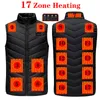 Gilet da uomo Warm 17 Zone Usb Gilet riscaldato Giacca elettrica Uomo Riscaldamento esterno S-6XL Riscaldatore da caccia invernale Abbigliamento da donna Termico