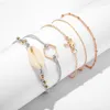 Bangle Beach Bohemian Tree Tree Shell Heart Geametric Browe Chain Multi -Layer Bracelet Set для женщин -шарм -ювелирных изделий C19509