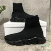 Классическая повседневная обувь дизайнер Paris Mens Womens Speed ​​Shop Shoe вязаная носка черные хаки для кроссовок водяных знаков.