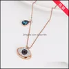 Pendentif Colliers Cristal Turc Evil Eye Collier Femmes Or Couleur Bijoux Pull Chaînes Bijoux Partie En Gros Drop Delivery Pend Dhvd5