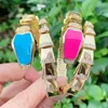 Bangle 3st Emalj Metal Gold Armband Mix Color Women Fashion 51427