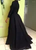 Sukienki swobodne Dwukierunkowa sukienka Czarna koronkowa patchwork Sheer Slit Big Swing Chifon Maxi Party Sleeve Sexy Vestido Longo