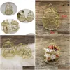 Present Wrap 1 PC och h￶gkvalitativ mini Metal Gold Retro Birdcage Candy Box Wedding Iron Supplies Drop Delivery Home Garden Festive Part Dheoc