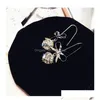 Dangle Chandelier Fashion Jewelry Womens Rhinestone Bowknot Earrings Lady Sweet Drop Delivery Dhrsr