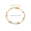 Anklets Fashion Jewelry Double Layer Anklet Beach Shambhala Diamond Ball Rhintone Chain Drop Delivery Dhkje