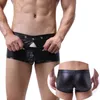 Caleçon Sexy Hommes Boxer Shorts Sous-Vêtements Gay Érotique Tentation Ouvert Entrejambe Boxers Homme U Cuir Grand Pénis Poche Hommes Boxershorts