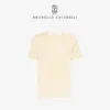Мужчины T Рубашки Brunello Cucinelli круглый шея с коротким рукавом тонкий вязаный хлопковой футболка