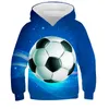 Hoodies tröjor Hoodies 3D Print Football Nets Sweatshirts pojkar flickor unisex hooded mode tröjor barn långa ärmar klädrock 230111