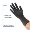 Gants en Nitrile noirs, 10 pièces/lot, qualité alimentaire, imperméables, sans allergie, jetables, sécurité au travail