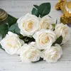 Dekorativa föremål Figurer 10 Heads Big Artificial Rose Flower Bouquet Wedding Home Fall Decorations Fake Flowers Fleur 230110