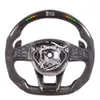 Car Styling Driving Wheel Real Carbon Fiber LED Performance Steering Wheels Compatible For AMG A45 A63 C45 C63 E63 W205 W204