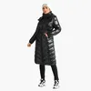 Parkas en duvet pour femmes SANTELON hiver coupe-vent longs manteaux pour femmes décontracté noir épais chaud doudounes avec ceinture mode vêtements d'extérieur à capuche 230111