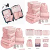 Storage Bags 7Pcs Travel Lage Organizer Sets For Clothes Shoes Bag Waterproof Closet Zip Suitcase Organizers Underwear Pouch Drop De Dhqpo