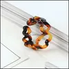 Bandringar mode leopard tryck harts akryl ih￥lig hj￤rtkedja ring f￶r kvinnor colourf geometriska smycken g￥vor c3 sl￤pp leverans dheeq