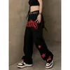 Women's Jeans Hip hop street vintage clothes pentagram letter print jean women loose casual all match straight high waist jeans 230110