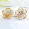 Stud Earrings Soramoore Luxury Blooming Flowers Fashion Big Cubic Zirconia Romantic Bridal Wedding Jewelry Women Birthday Gift