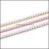 Kedja rostfritt stål kristall zirkonarmband tennis 5mm klo kedjor damer halsband mode shinny smycken grossist sliver rose g dhtlz