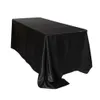テーブルクロス145x320cmホワイト/ブラックテーブルクロスER RECTANGARサテンテーブルクロス