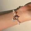 Charm Bracelets Korea Ins Fairy Butterfly Bracelet Pendant Pearl Chain Bangle Gelang For Woman Retro Girlfriend Student Cosplay Aesthetic