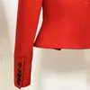 Ternos femininos Jaqueta de moda deslumbrante feminino Mulheres Slim Fit Red Short Blazer