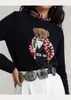 女性用セーターRL漫画ベア刺繍ファッション長袖プルオーバーウールコットンソフトユニセックスニットNL 81