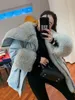 Женский пакет Parkas Parkas Partded Женщины большой меховой воротник Снежная куртка зимнее карманное пальто теплое изумление негабаритное длинное 230111