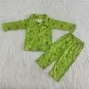 Meisje jurken groothandel slaapkleding kinderen kerstnachtward herfst winter kinderen groene jurk baby cartoon enkel maxi mode kleding