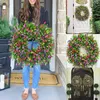 Decorative Flowers Welcome Sign Garland Colorful Spring Summer Wreath Artificial Flower Home Porch Farmhouse Door Wall Window Party