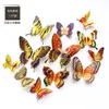 Butterfly dwukrotne 12 3D Trójwymiarowa symulacja motyla dekoracja ściany błyszcząca kreatywna naklejka na ścianę motyla