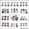 Diğer Moda Mini Rhinestone Snap Button Takı Bileşenleri 12mm Metal Çıtçıt Düğmeleri Küpe Bileklik Bangle Noosa TZ002 DROP DHTJX