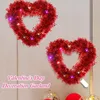 Decoratieve bloemen 1m 10 LED RODE HART VOORDOURDEN STEURS SPARTEN ORNAMENTEN KRAATSPANGEN BATTERIJ aangedreven verlovingen Valentijnsdag Valentijnsdag