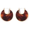 Hoop Earrings Wild&Free Vintage Gold Color Leopard Fashion Women Round Circle Hollow Tortoise Shell S Jewelry