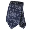 Bow Ties Hi-Tie Luxury Silk Fashion Men's Slips Blue Floral Tie Set Business Wedding Cuffllinks Handdukar 8,5 cm SN-3082