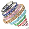 Cat Collars Leads Creative Diamond Cats Collar Pets Supplies Contrast Leather Petcollar T9I002042 Drop Delivery Home Garden Dhgarden Dhrtd