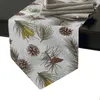 Table Cloth Pine Cone Merry Christams Printed Runner Christmas Decorations For Home Runners Wedding Party Modern Decor