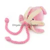Toys de cachorro Chews Cartoon Squid Toy Octopus fofo bb luxuoso filhote de cachorro corda rosa suprimentos de squeak entrega gota entrega home jardim dhgarden dh9dj