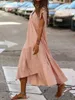Festklänningar 2023 Summer Plus Size Women's Dress Sleeveless Casual Loose Long Super kjol